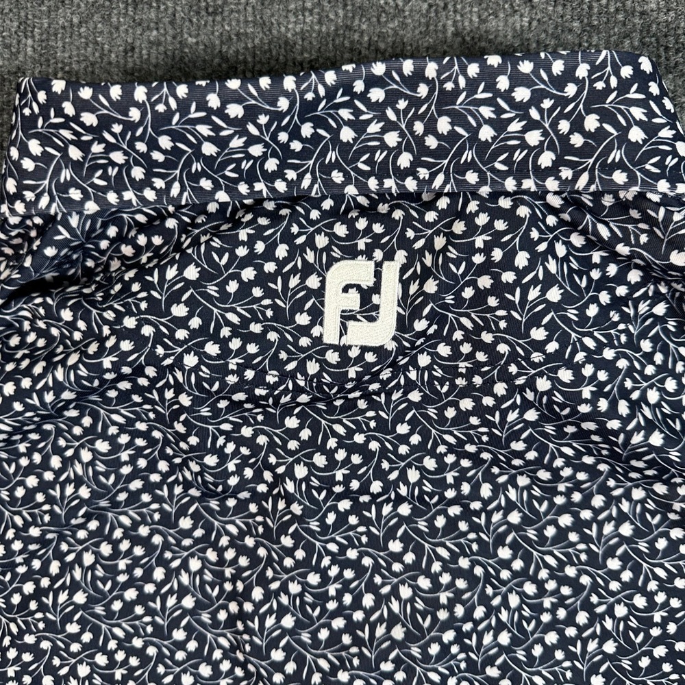 FootJoy Men's ProDry Golf Polo Shirt Size 2XL Navy Blue Floral Print - Picture 9 of 9